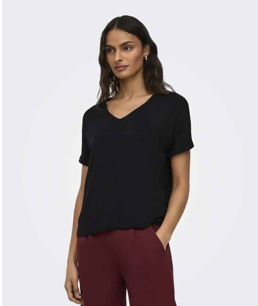 JDY Sissy V-Neck Top Black