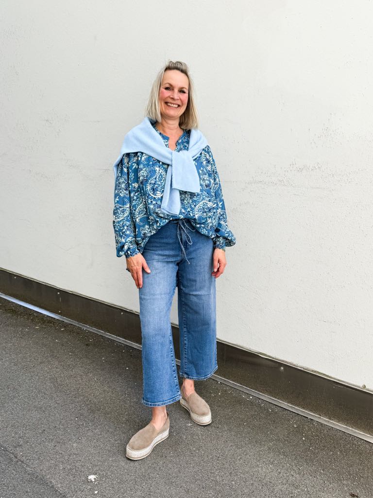 Linnea Oversize Blouse Blue Mix