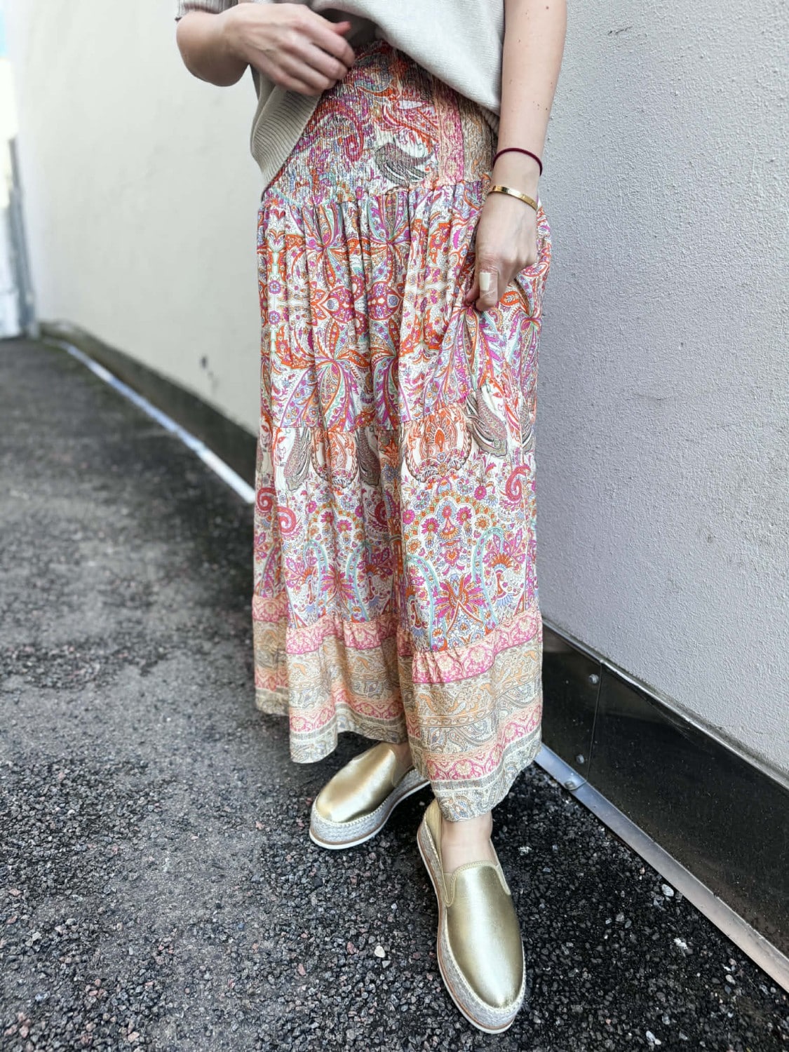 Marta Du Chateau Princess Skirt Beige Multi