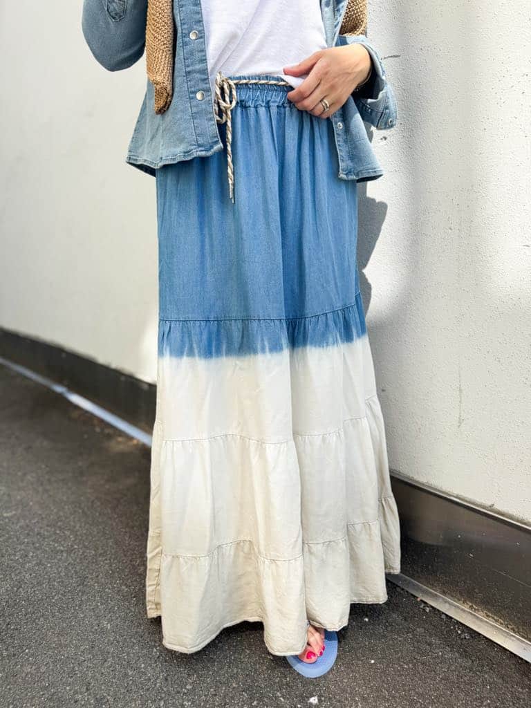 Marta Du Chateau Tekla Skirt Blue/White/Beige