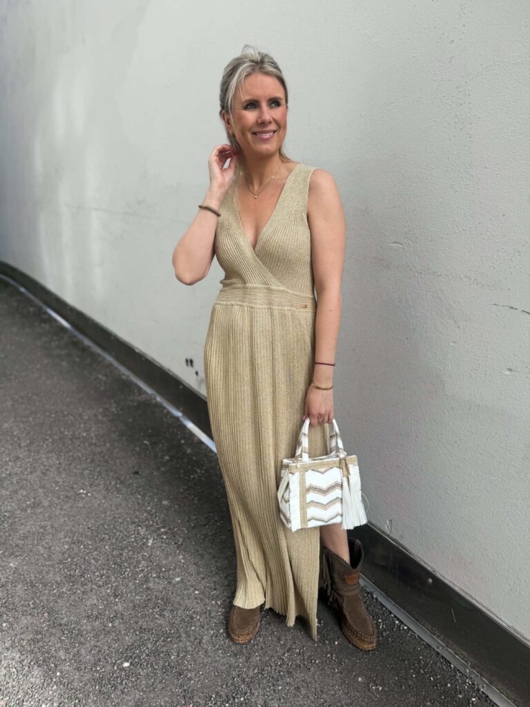 PHO Firenze Abito Lungo Gold Dress