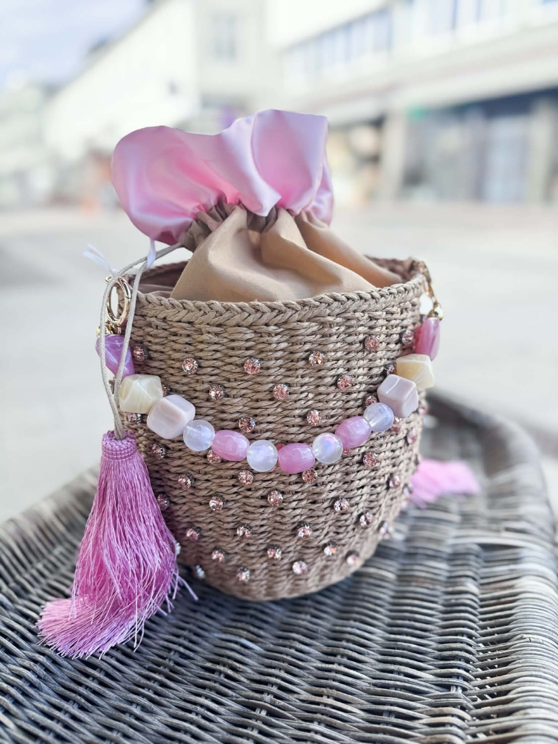 PHO Firenze Borsa Bag Straw Pink