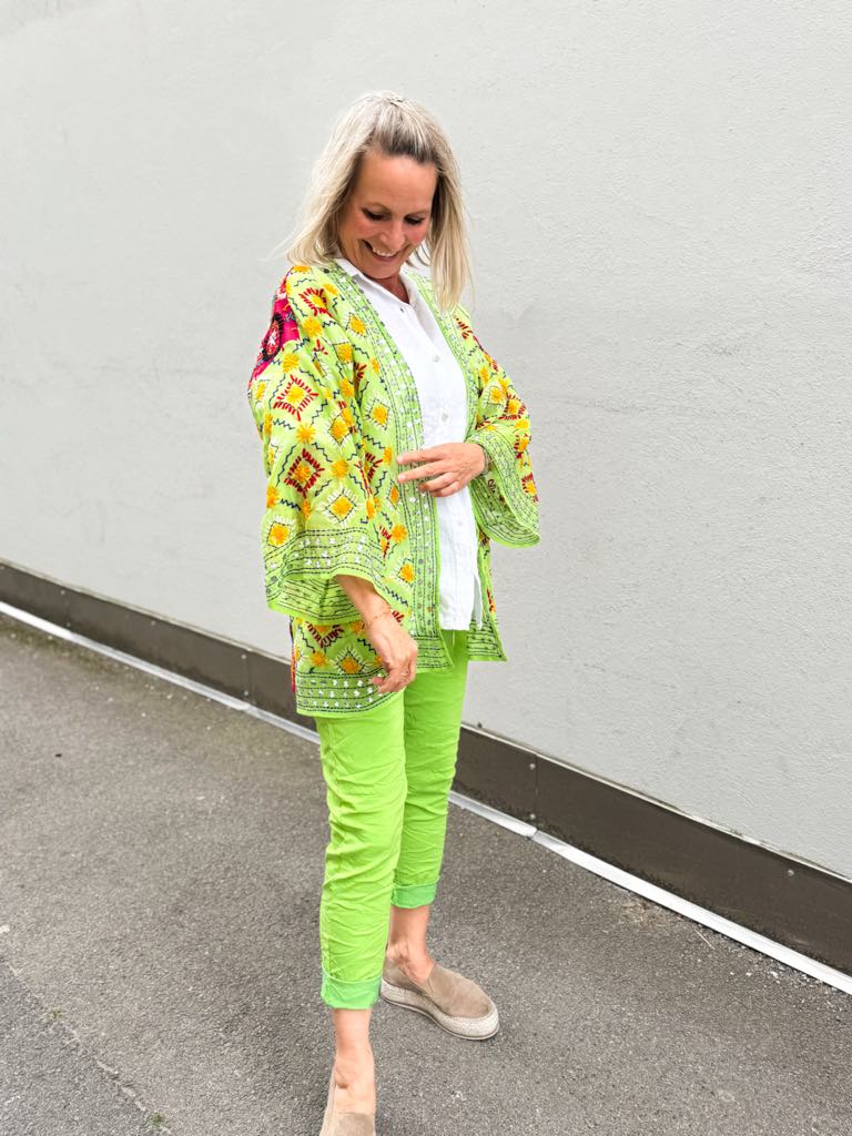 Sissel Edelbo Chennai Short Kimono Green/Red