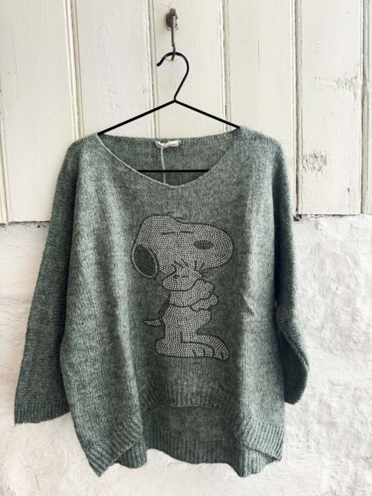 |Snoopy Sweater Moss Green
