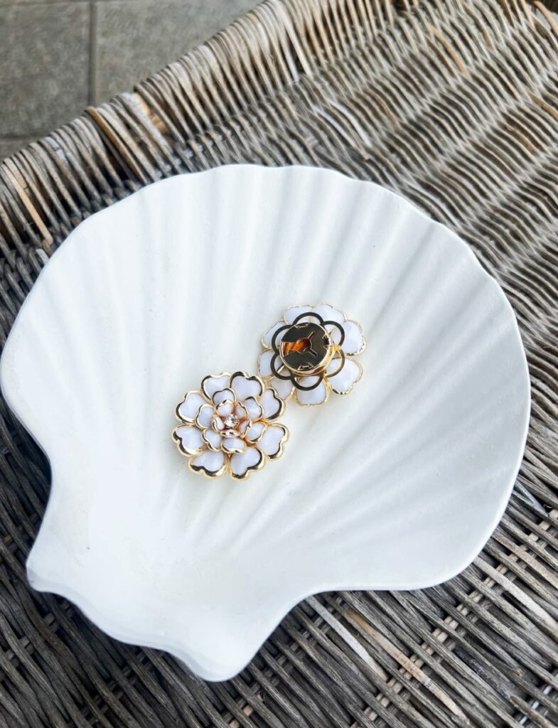 Sticky Bestie Button Covers White Flower