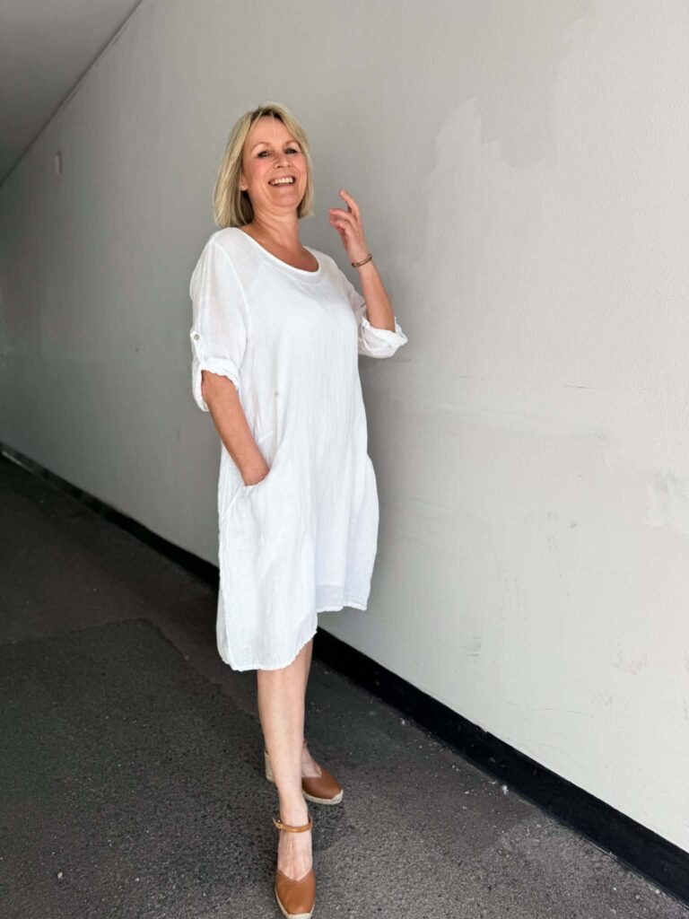 IBC Collection Linen Dress Filippa White