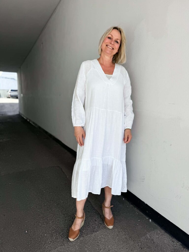 IBC Collection Linen Dress Pia White