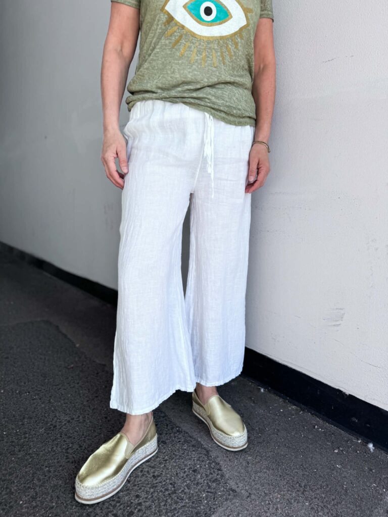 IBC Collection Linen Pants Abba White