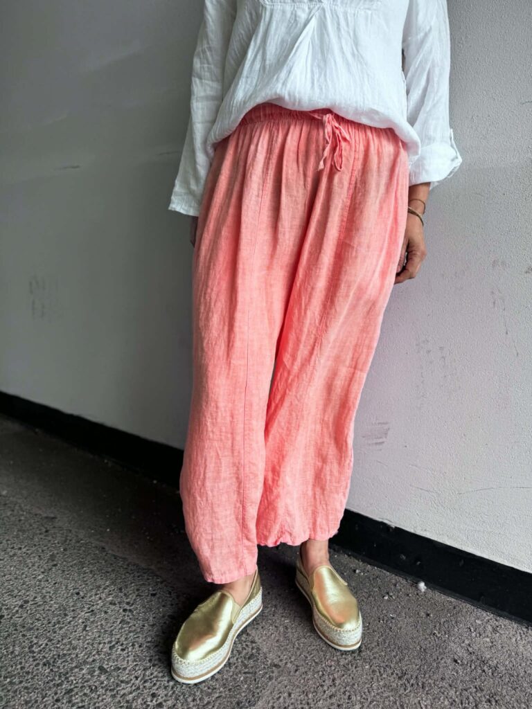 Ibc Collection Linen Pants Peach