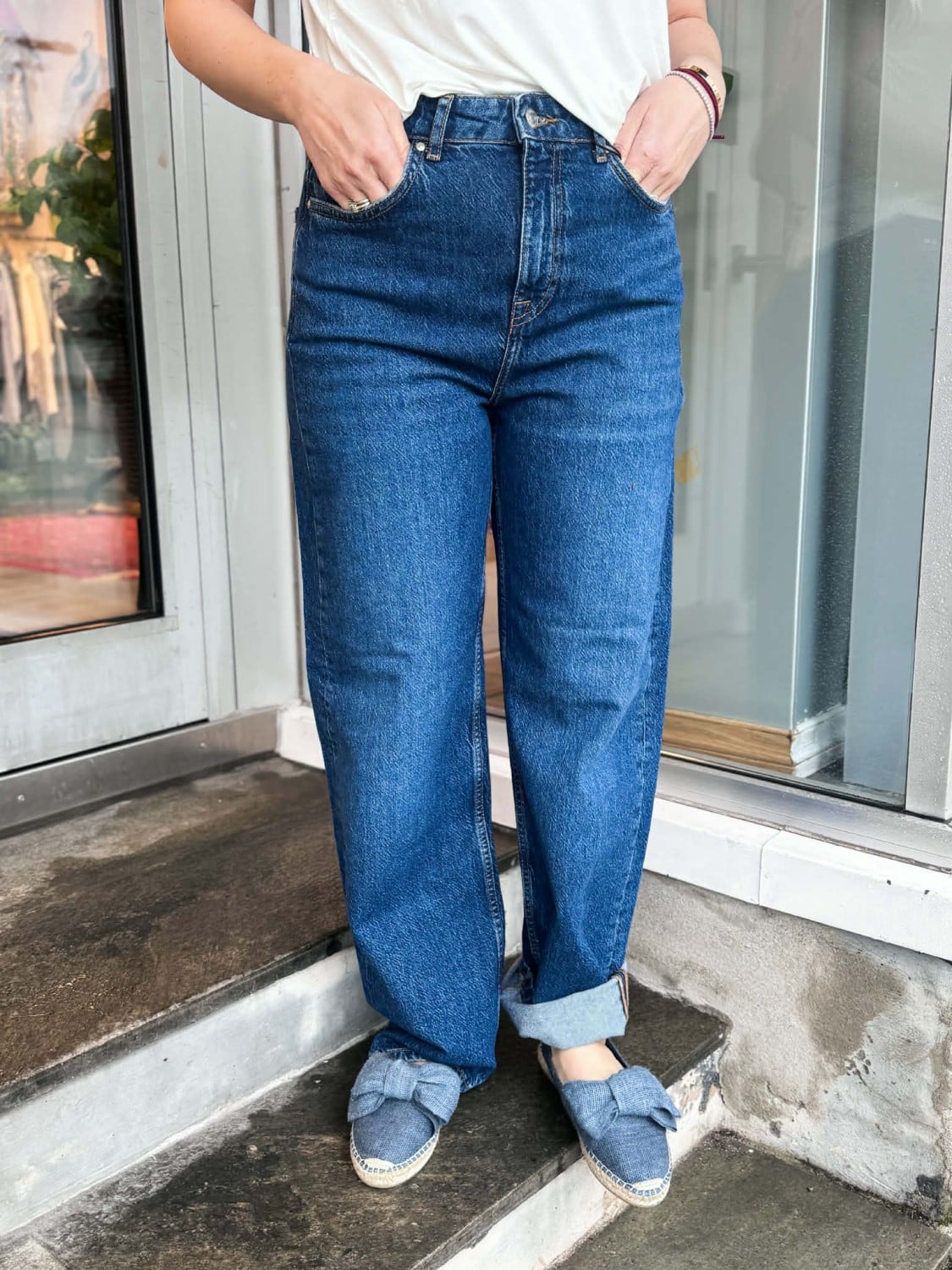 JDY Bailey Barrel Jeans Medium Blue Denim