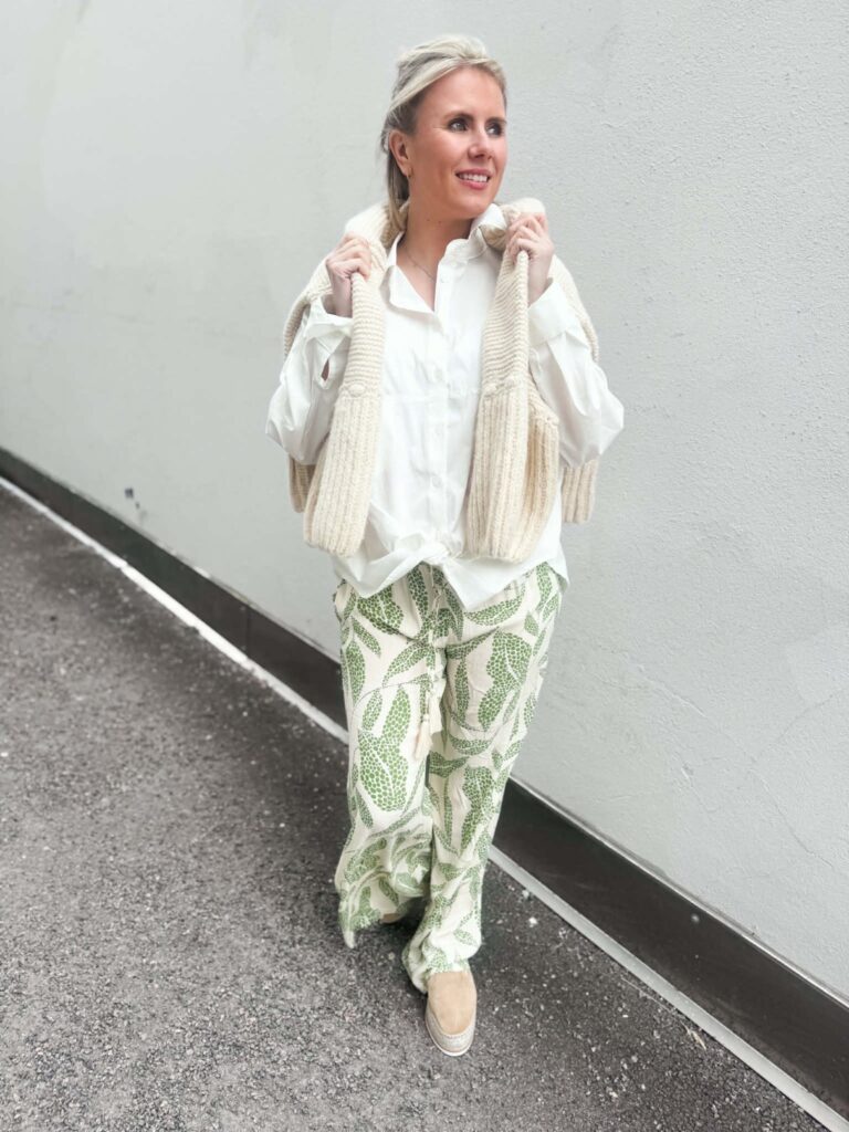 JDY Bree Wide Pants Green leave