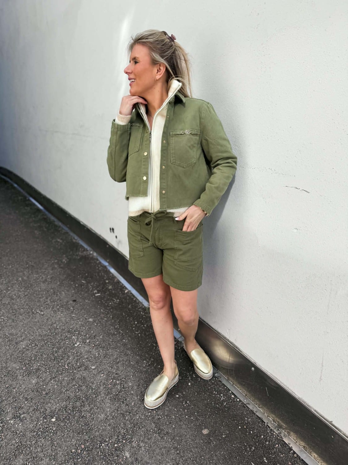 Le Temps Des Cerises Shorts Mado Pesto