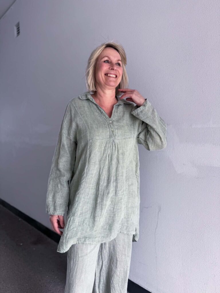 Ibc Collection Linen Dress Olive
