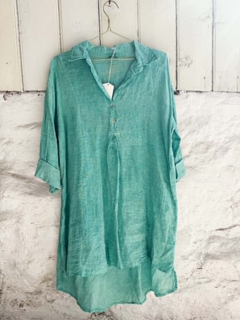 Ibc Collection Linen Dress See Green