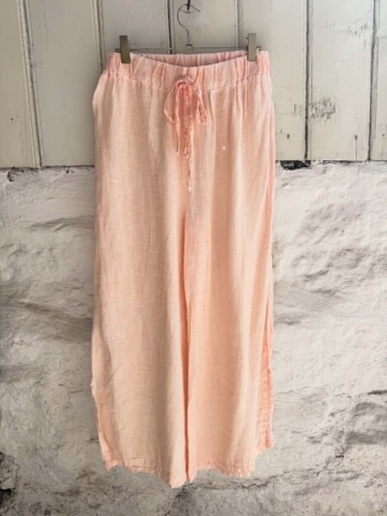 Ibc Collection Linen Pants Abba Light Peach