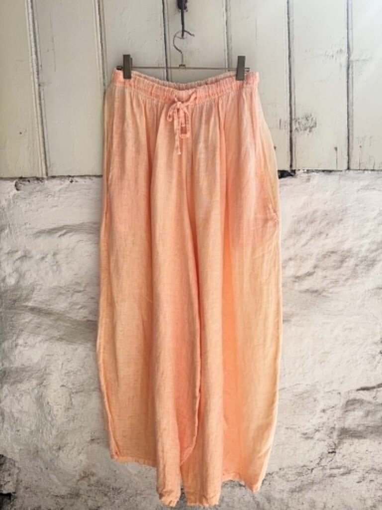 Ibc Collection Linen Pants Light Peach