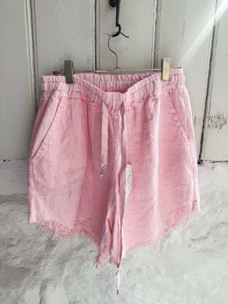 Ibc Collection Linen Shorts Frynse Peach