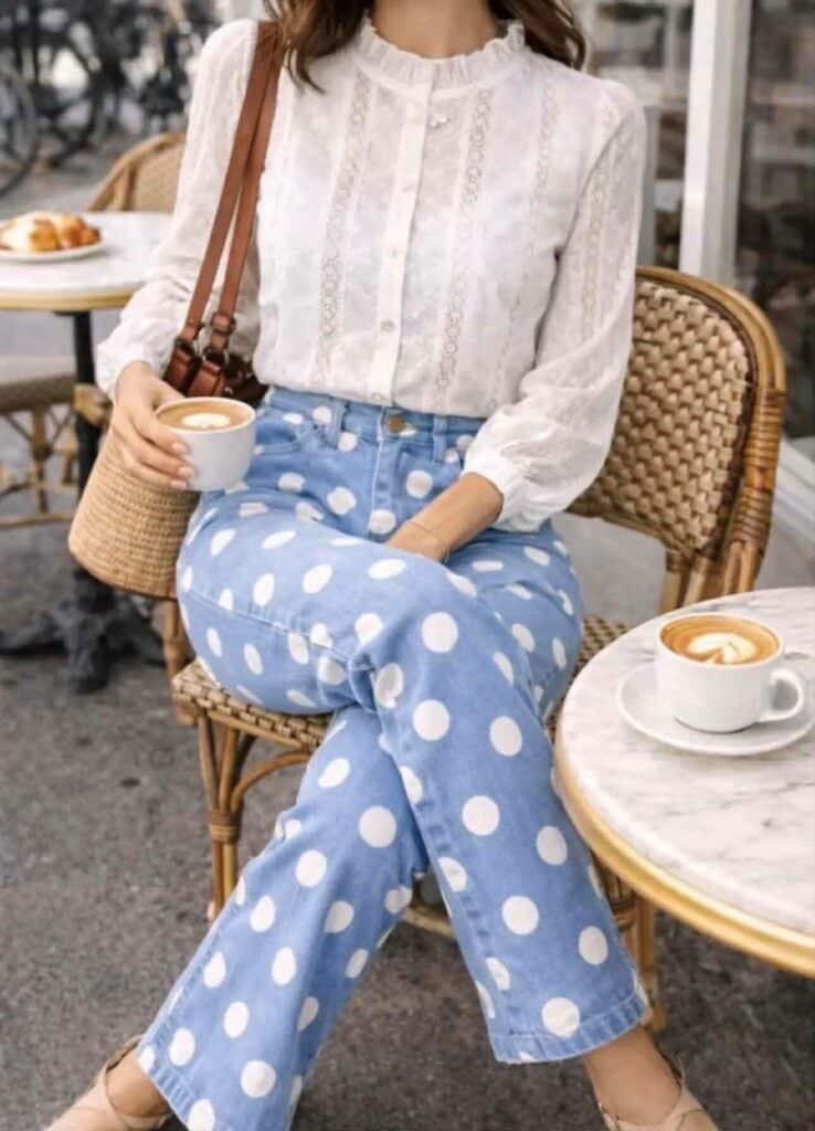 Qnuz Dot Jeans Blue