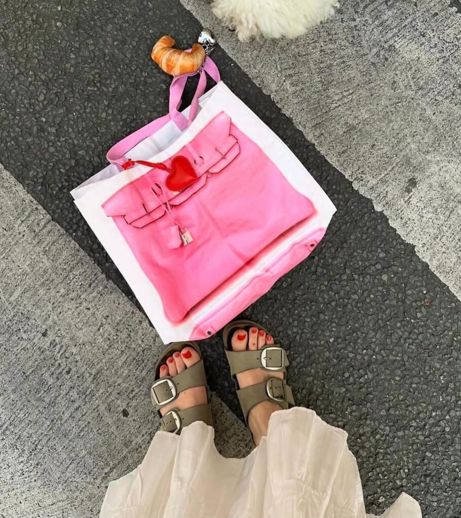Sticky Bestie Grocery/Beach Bag Pink