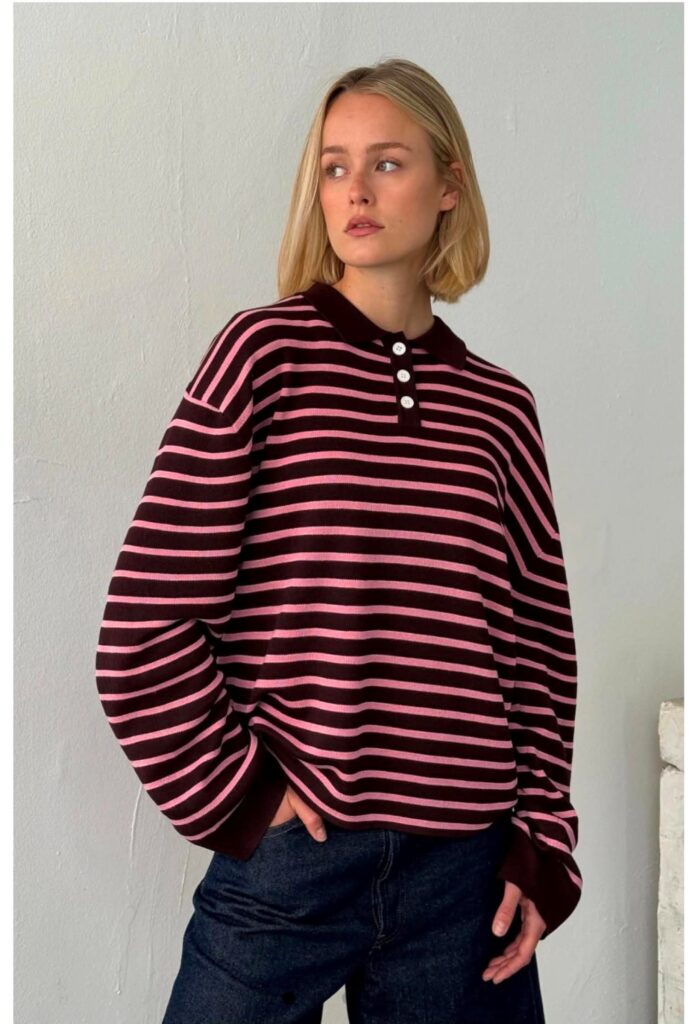Boii Adanne Stripe Wine/pink