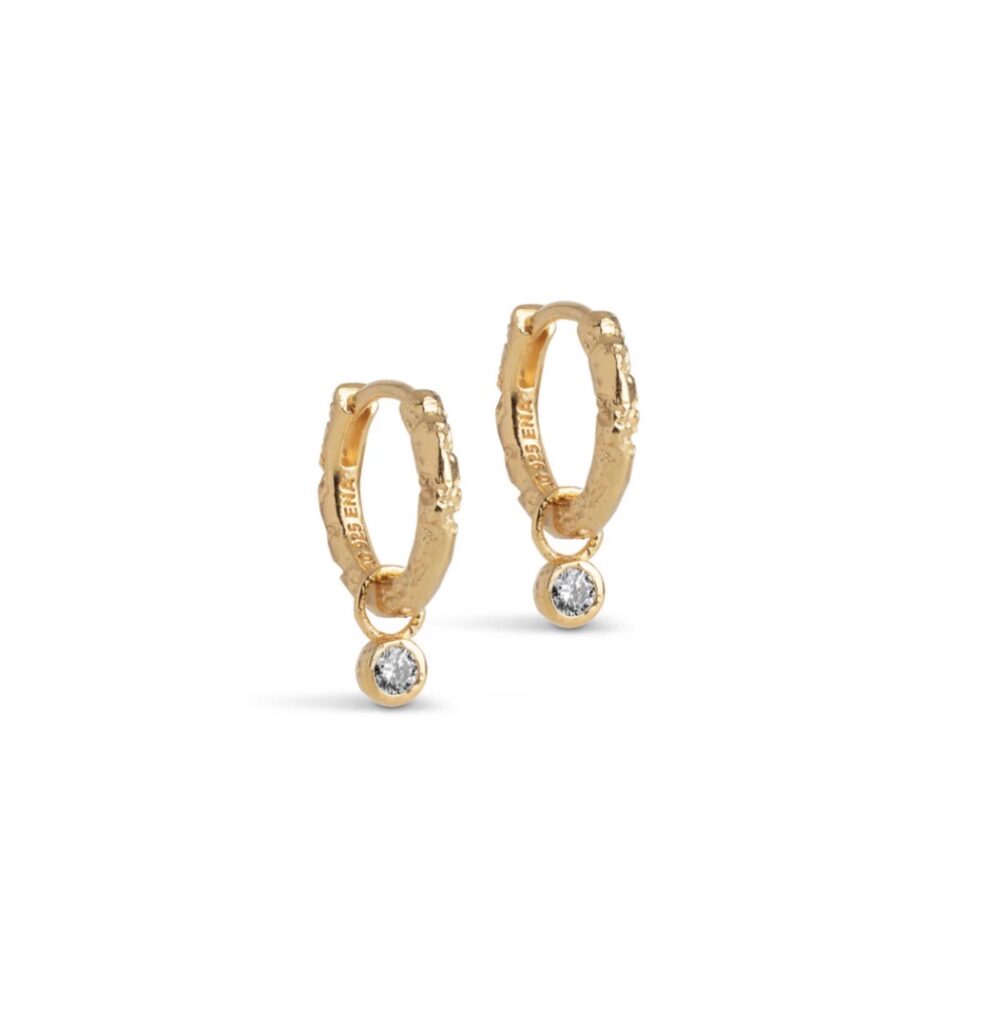 Enamel Belle Hoops Crystal