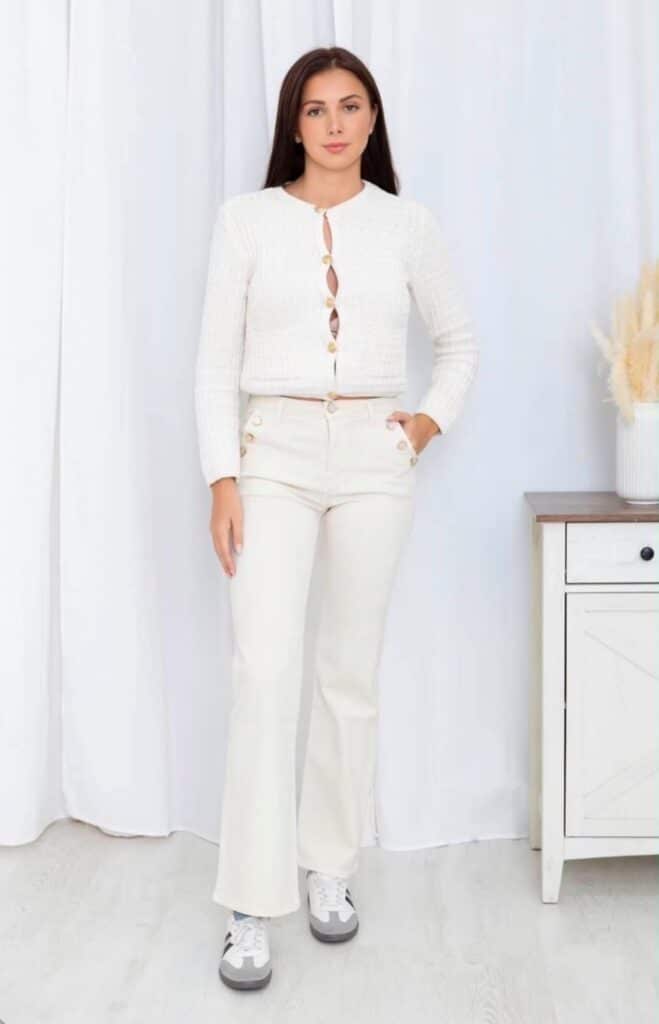 Miss Bon Stretch Jeans Off White