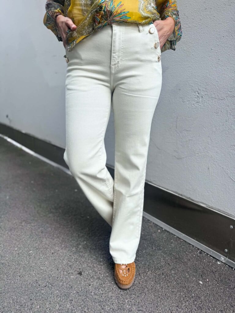 Miss Bon Stretch Jeans Off White