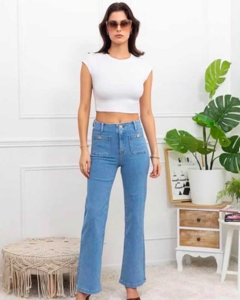 Miss Bon Stretcy Pants Button