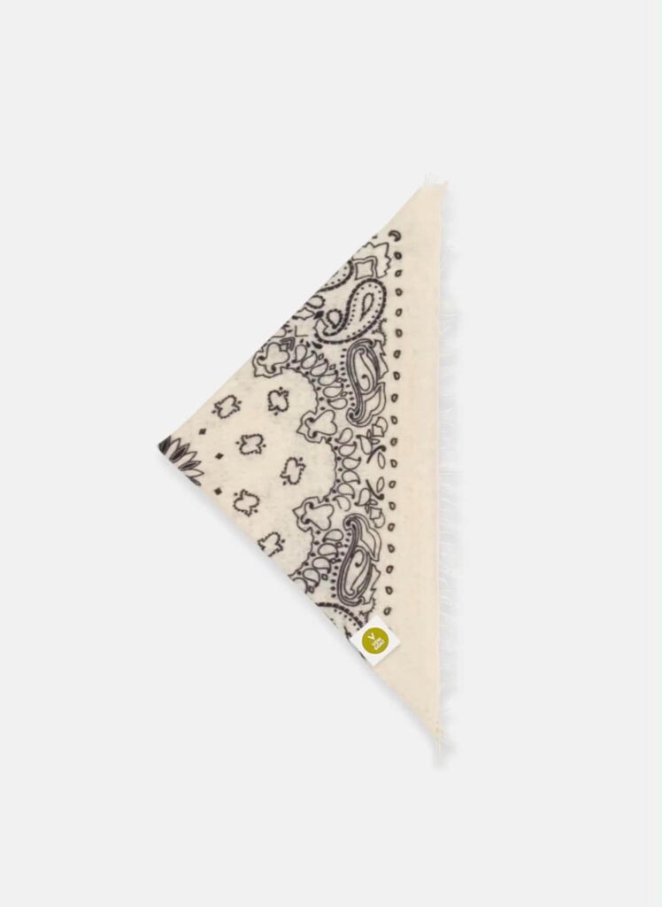 Von Goat Bandana Calvina Paisley Scarf Off White 27-AB-WF