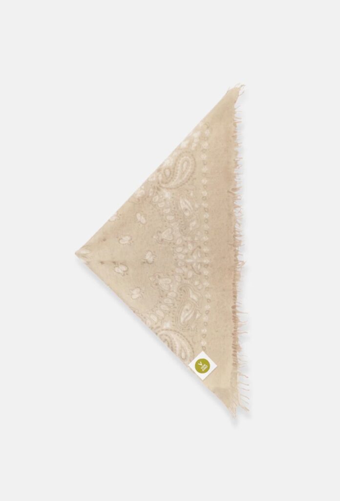 Von Goat Bandana Calvina Paisley Scarf Beige 27-B-WF