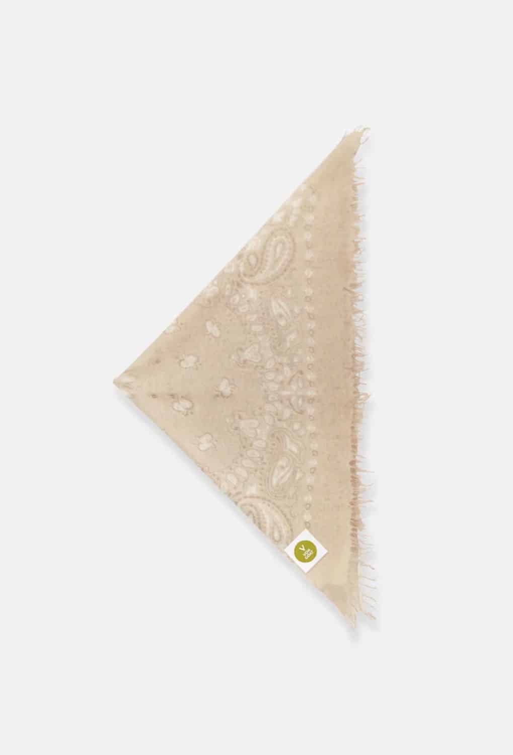 Von Goat Bandana Calvina Paisley Scarf Beige 27-B-WF