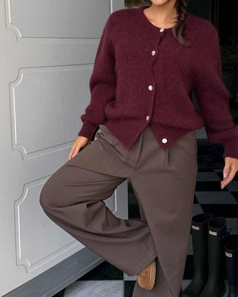 BY IC Ida Cardigan Bordeaux