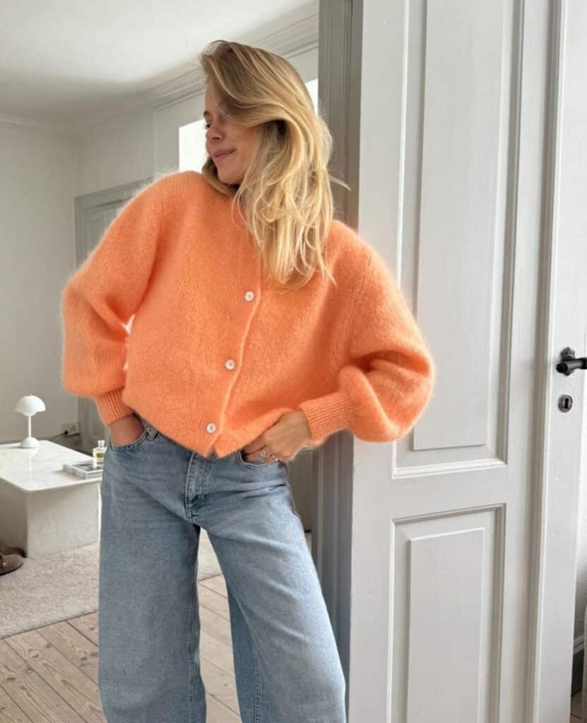 BY IC Ida Cardigan Orange