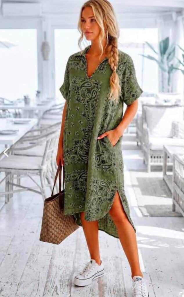 Love Forever Bandana Dress Army