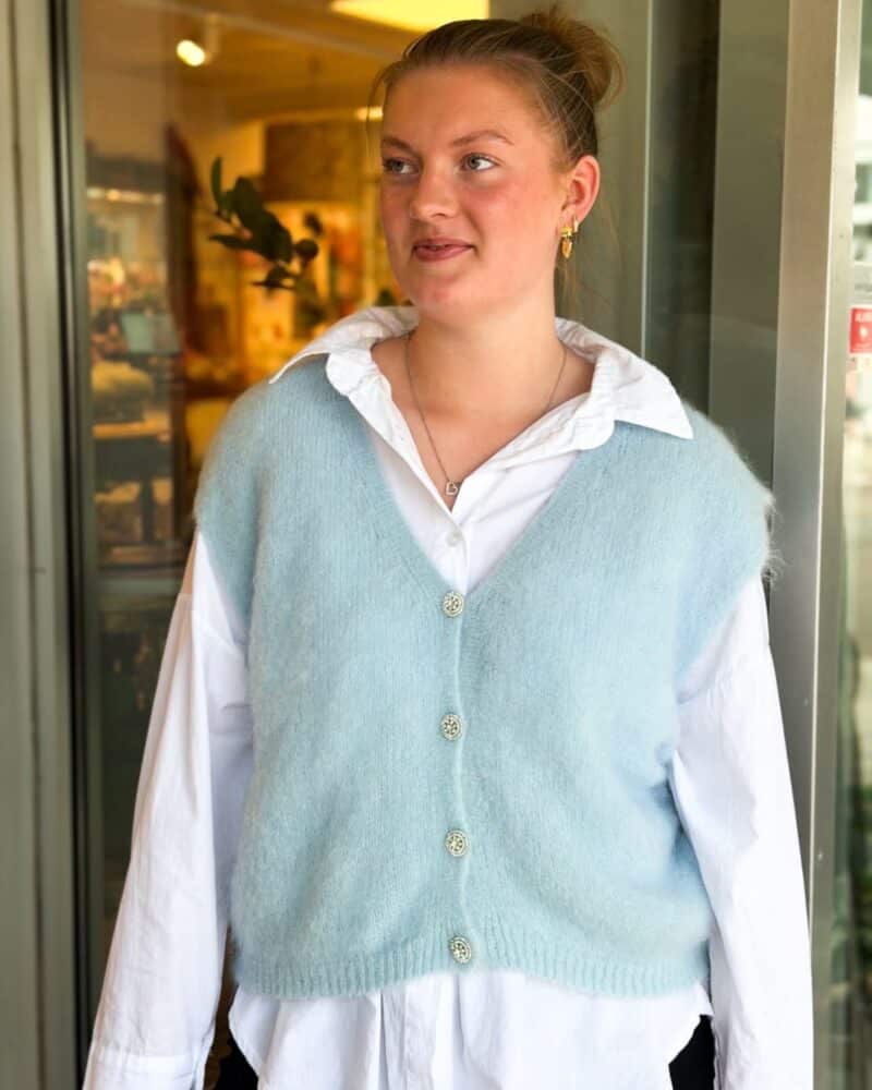 Love Forever Mickan Mohair Vest Sky Blue