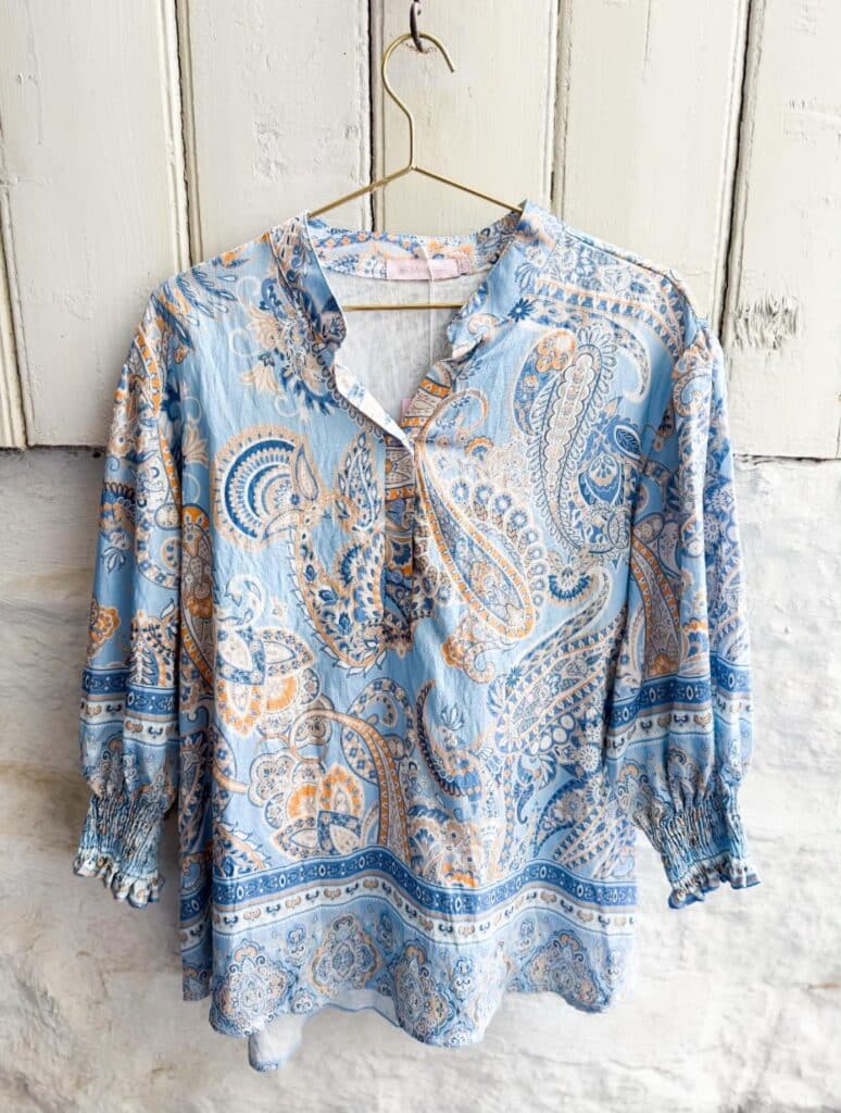Moondust Bella Small Paisley Blouse Soft Blue