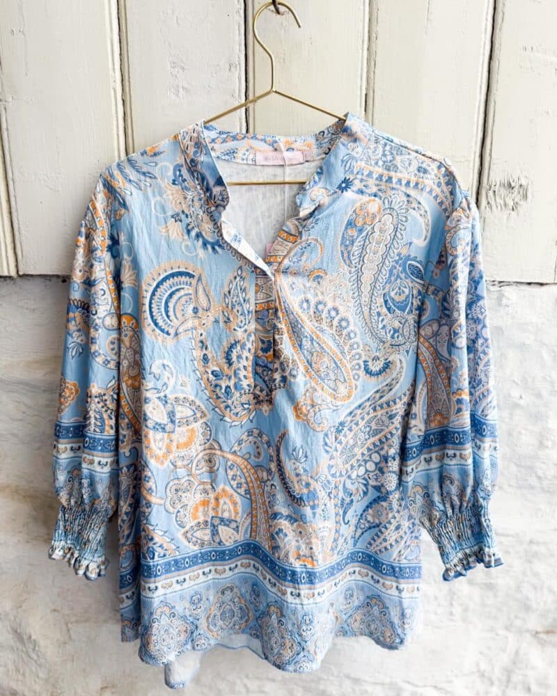 Moondust Bella Small Paisley Blouse Soft Blue
