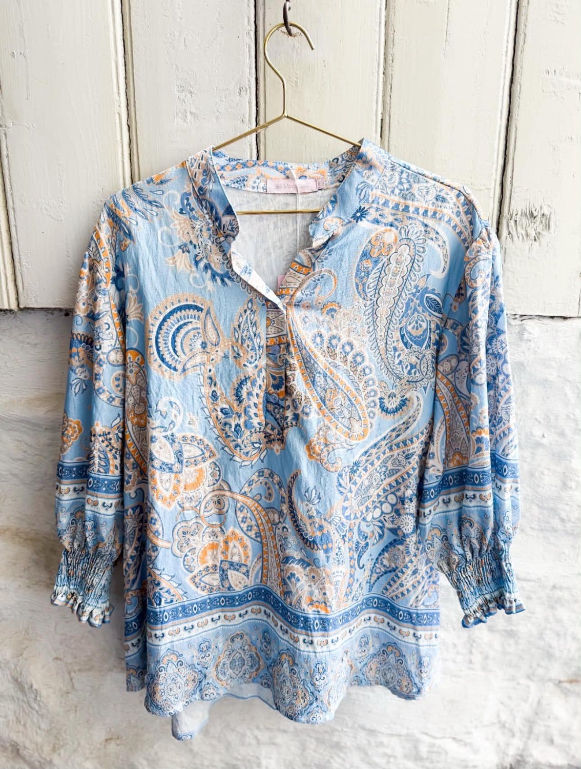 Moondust Bella Small Paisley Blouse Soft Blue