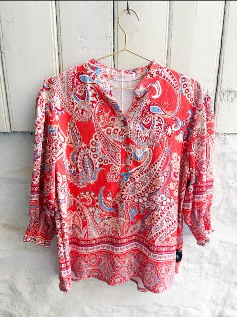 Moondust Paisley Blouse Coral