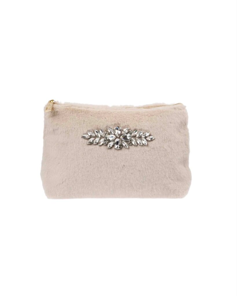 Dark Faux Pouch Crystals Sand