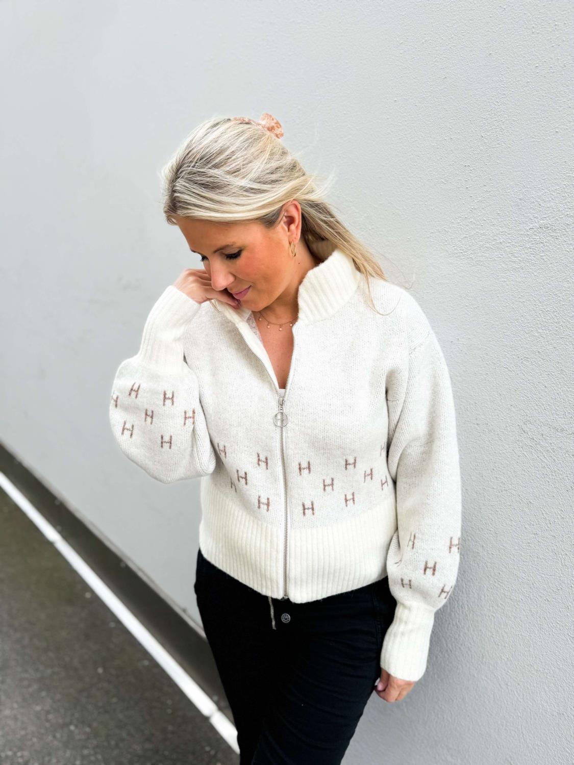 Hèst Martha Jacket Short Off White with Brown Melange