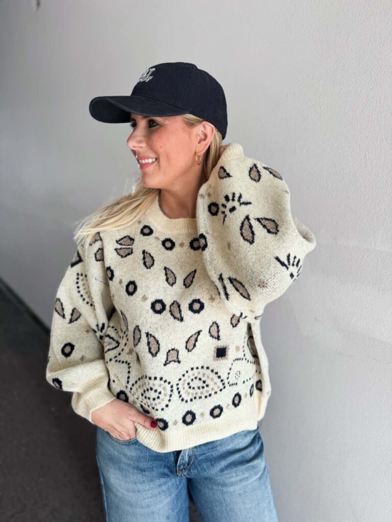 Miss Bon Sweater Paisley Off White