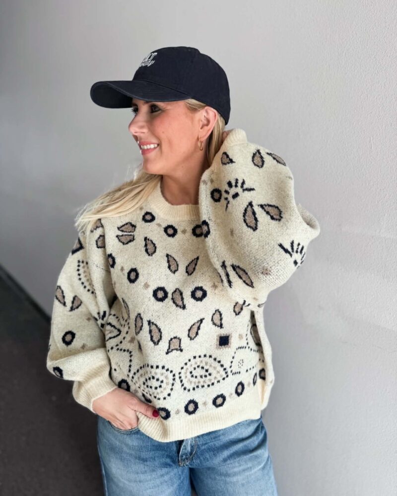 Miss Bon Sweater Paisley Off White