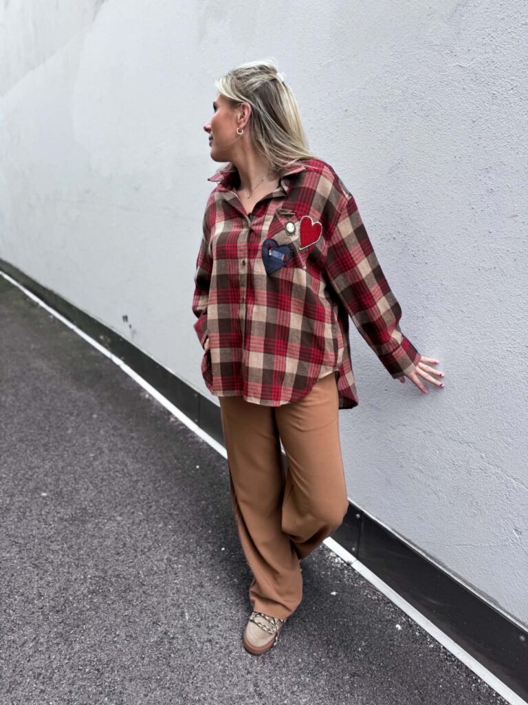 Found By Villa Flamingo Check Shirt Red