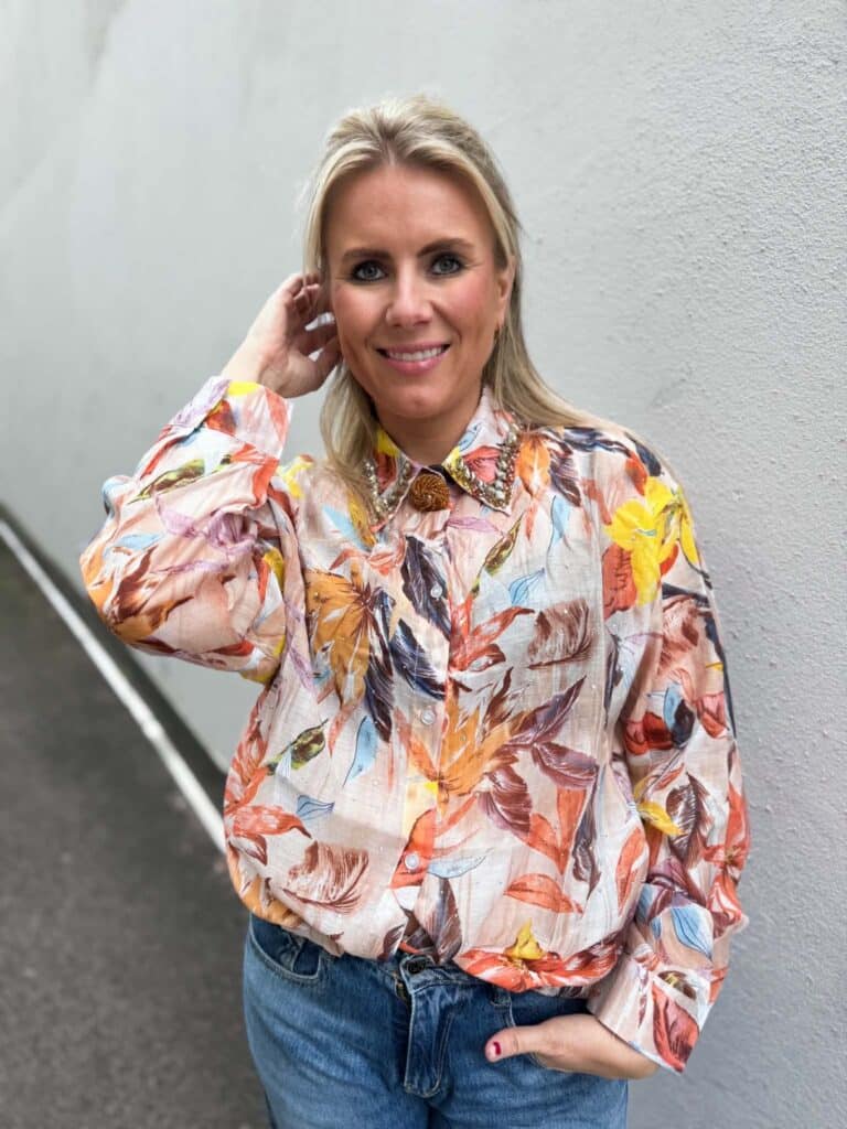 Found By Villa Flamingo Mix Blouse