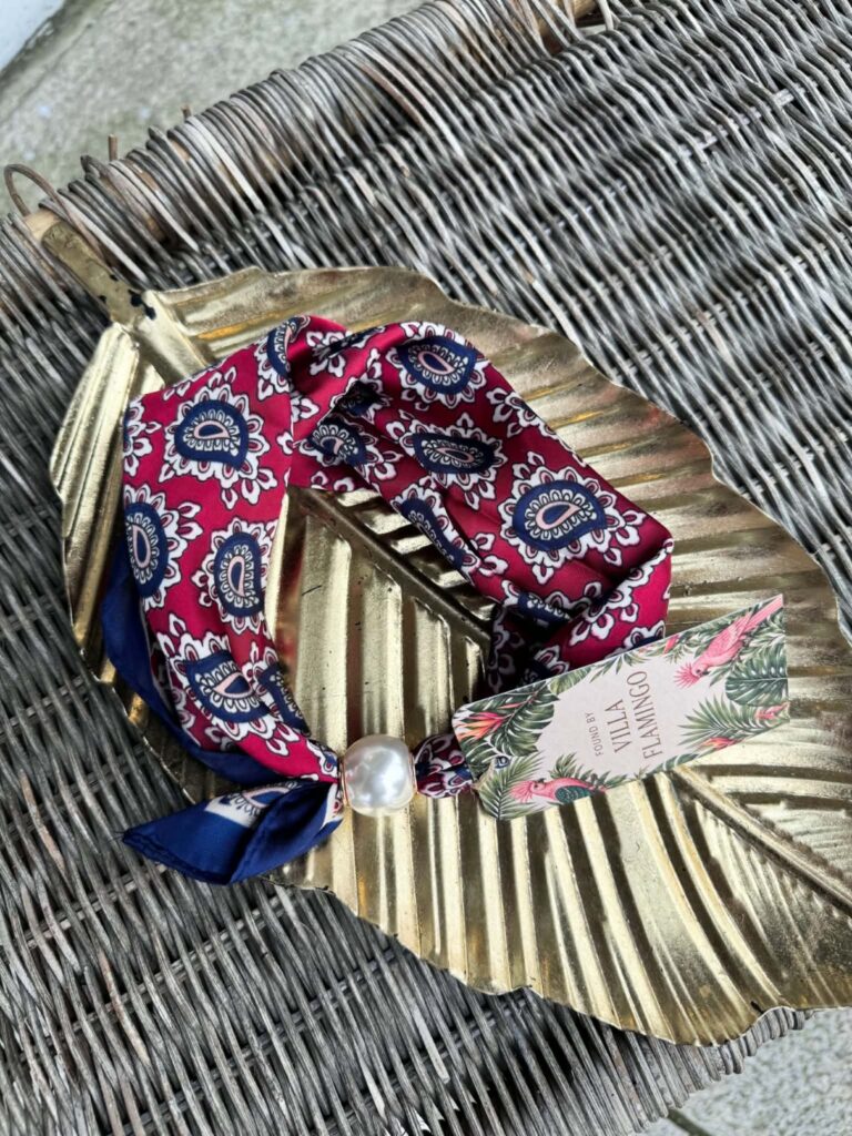 Found By Villa Flamingo Scarf Pearl Red