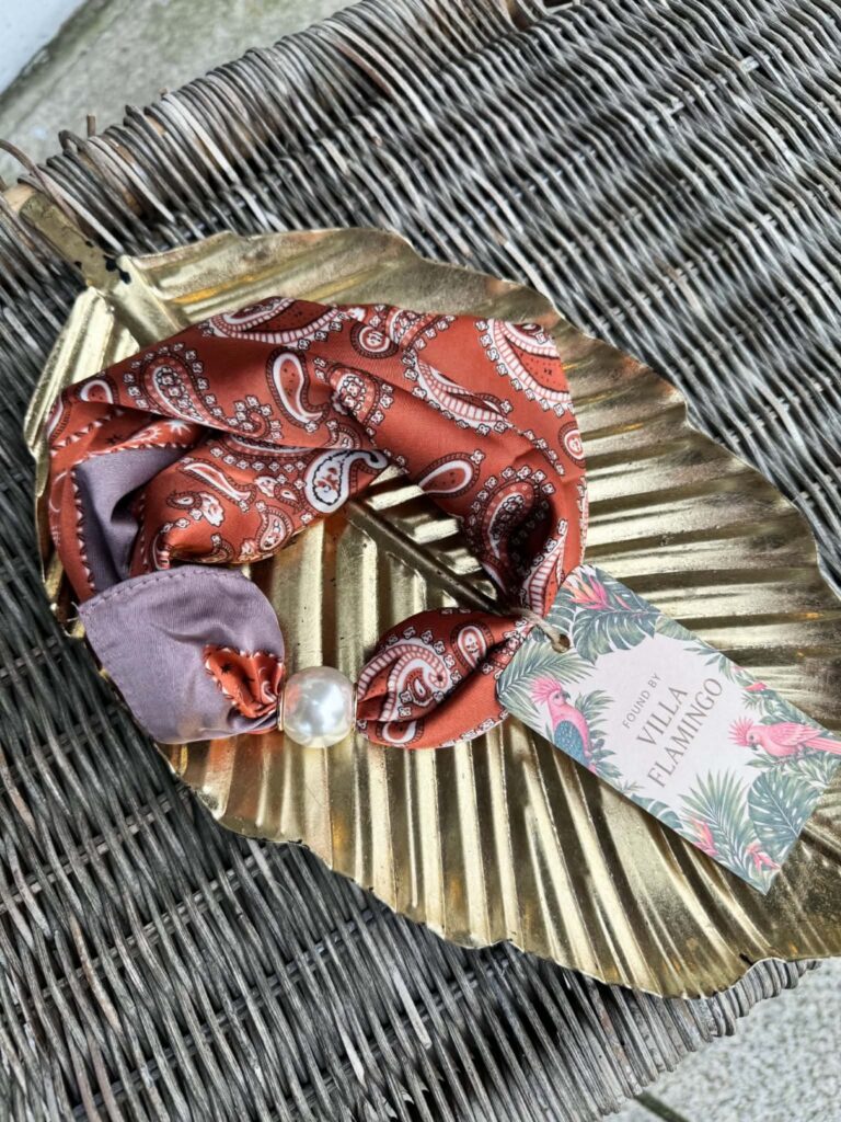 Found By Villa Flamingo Scarf Pearl Rust