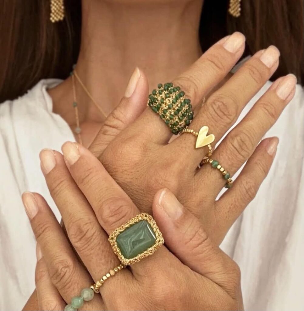 Ibu Jewels Ring Dane Green Agate