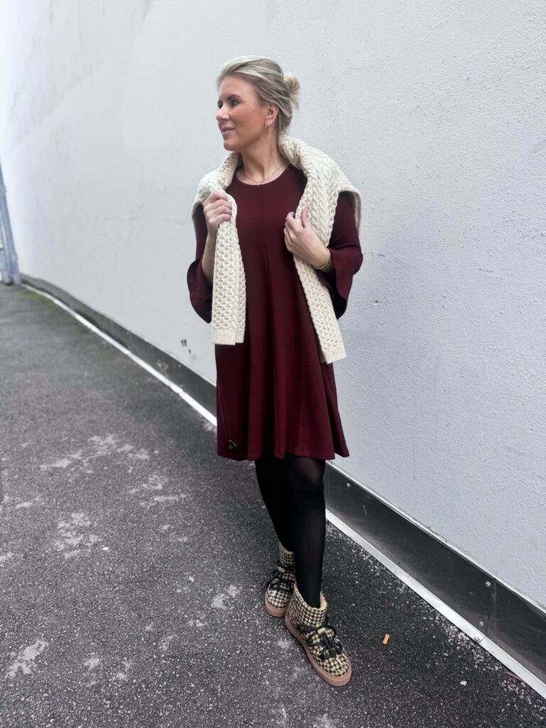 Katrin Uri Jersey Dress Rund-Hals Wine