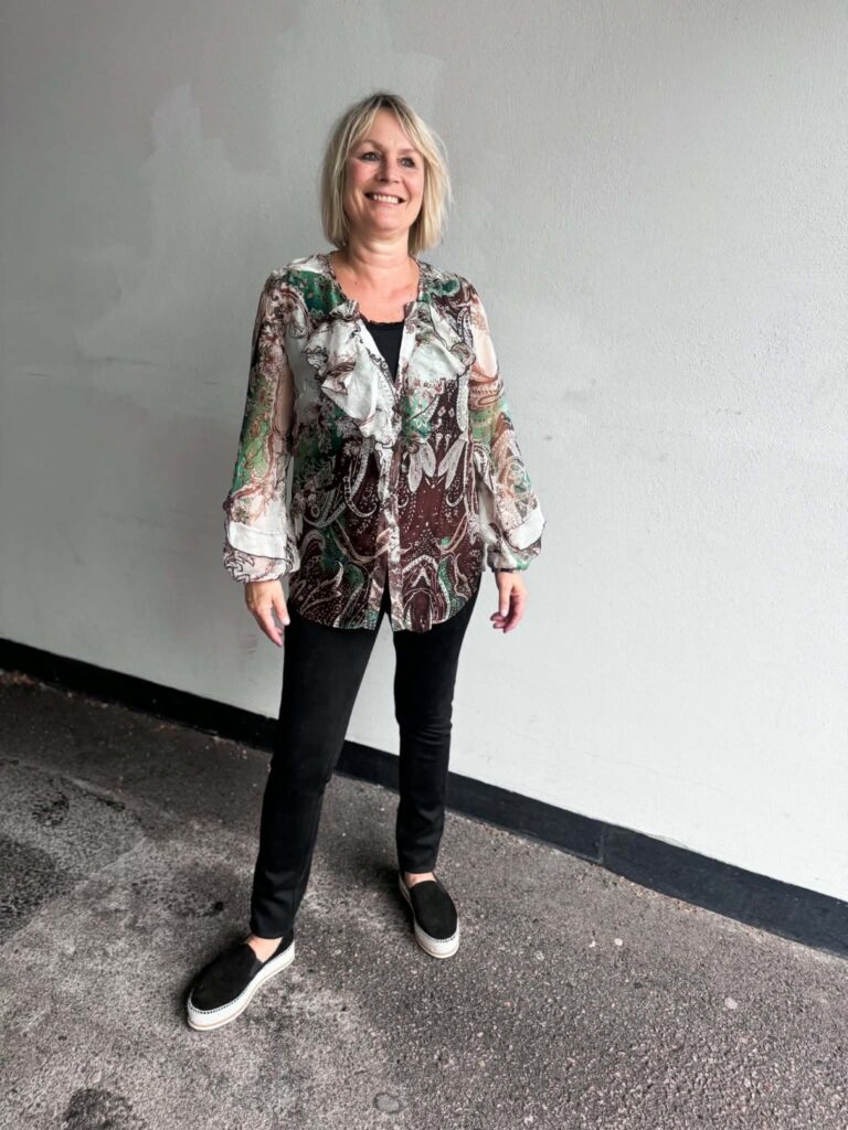 Katrin Uri Vintage Silk Blouse Brown/Green
